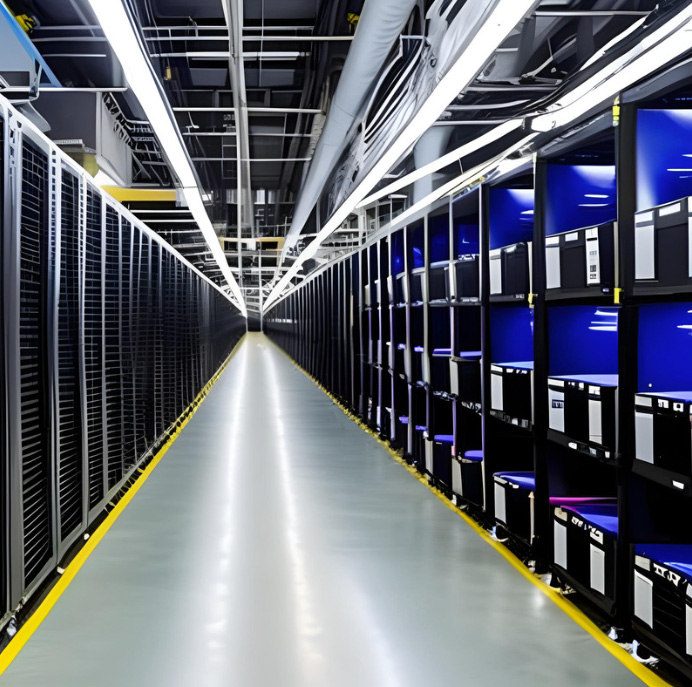 Crypto 101 How Does Crypto Mining Work Hall with crypto mining devices and bright lights